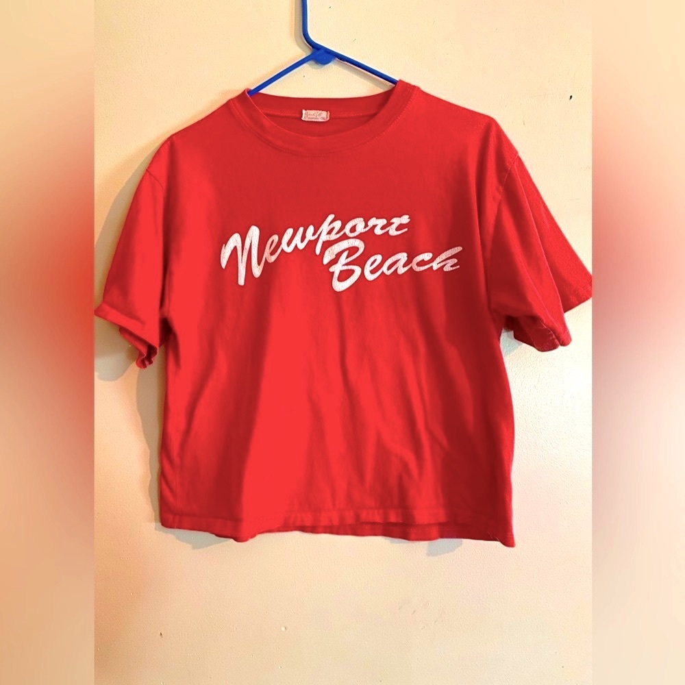 John Galt Newport Beach Crop Top Tee Shirt Size OS